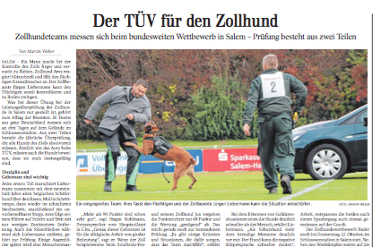 Der TÜV für den Zollhund | Schwäbische Zeitung Lokales